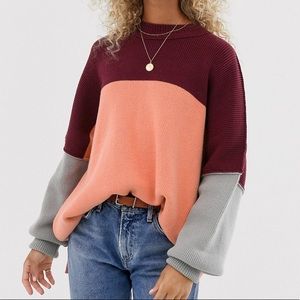 FREE PEOPLE Easy Street Color Block Sweater